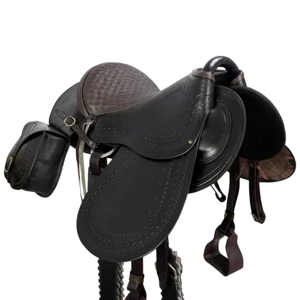 Australian Saddle with Flap and Saddlebag - Brown - Image 4