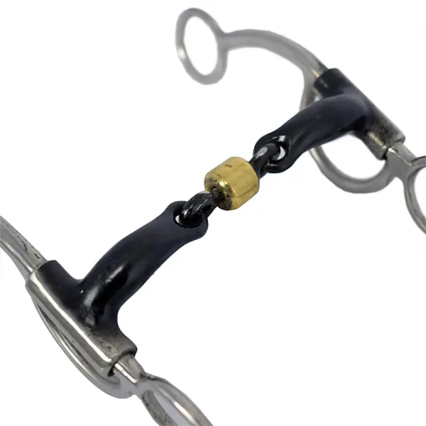 "F" Bit with Iron Mouthpiece and Salivary Relief - Stainless Steel - Image 2