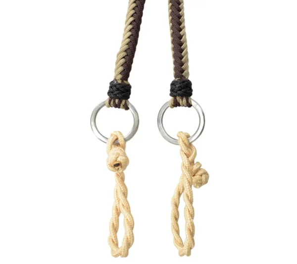 Twisted Rope Reins - Brown and Beige - Image 2