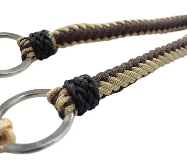 Twisted Rope Reins - Brown and Beige - Image 3