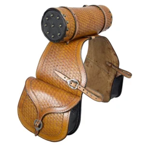 Saddlebag with Bottle Holder - Waxed Leather - Natural