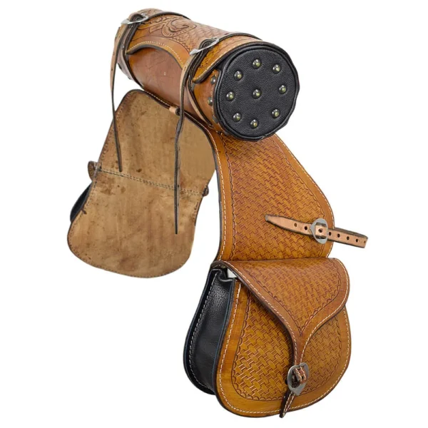 Saddlebag with Bottle Holder - Waxed Leather - Natural - Image 2
