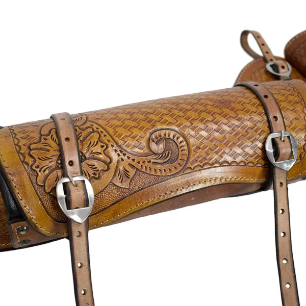 Saddlebag with Bottle Holder - Waxed Leather - Natural - Image 3